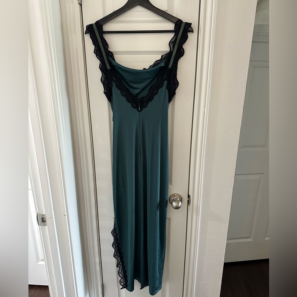Anthropologie High-Slit Scoop-Neck Lace-Trim Midi Dress - Picture 5 of 6